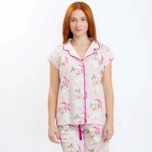 NWT - Large - Jolly Santa Luxe Sateen Capri Pajama Set by Jaye's Studio